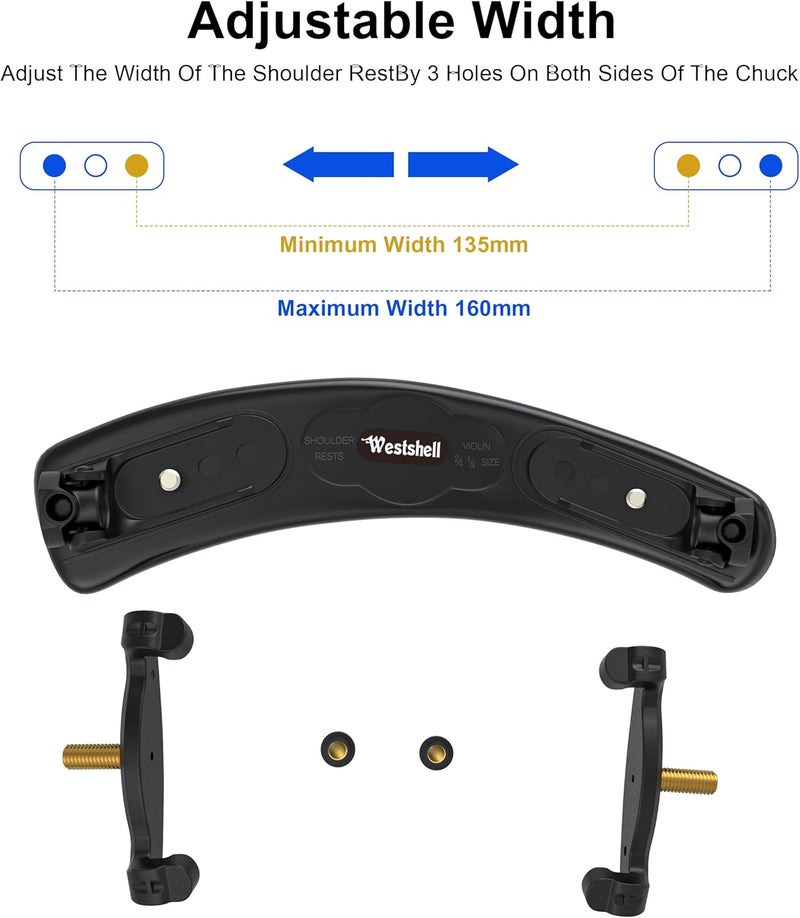 Westshell Store Violin Shoulder Rest, Foam Shoulder Rest for 1/2-1/4 size, Collapsible and Height Adjustable Feet Violin Universal Type Violin Parts Soft Easy to Use - Image 4